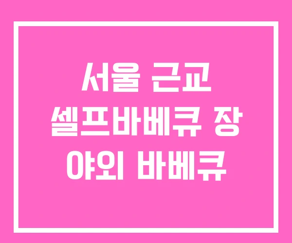 서울 근교 셀프바베큐 장 야외 바베큐 서울 근교 셀프바베큐 장 야외 바베큐