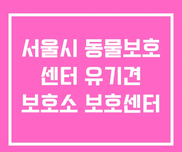 서울시 동물보호 센터 유기견 보호소 보호센터 서울시 동물보호 센터 유기견 보호소 보호센터
