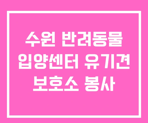 수원 반려동물 입양센터 유기견 보호소 봉사 수원 반려동물 입양센터 유기견 보호소 봉사