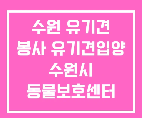 수원 유기견 봉사 유기견입양 수원시 동물보호센터