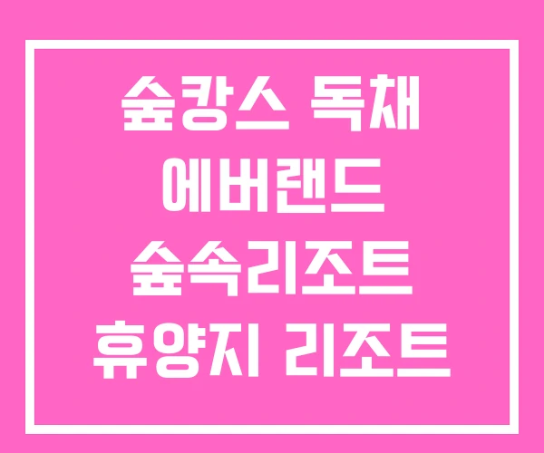 숲캉스 독채 에버랜드 숲속리조트 휴양지 리조트