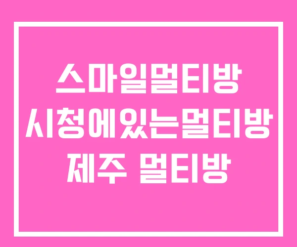 스마일멀티방 시청에있는멀티방 제주 멀티방