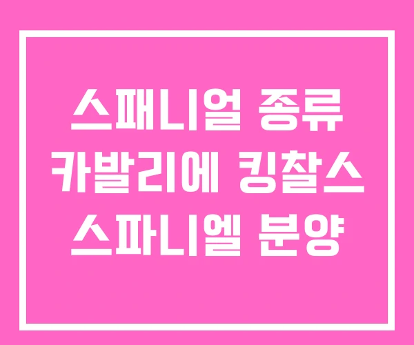스패니얼 종류 카발리에 킹찰스 스파니엘 분양