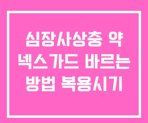심장사상충 약 넥스가드 바르는 방법 복용시기 심장사상충 약 넥스가드 바르는 방법 복용시기