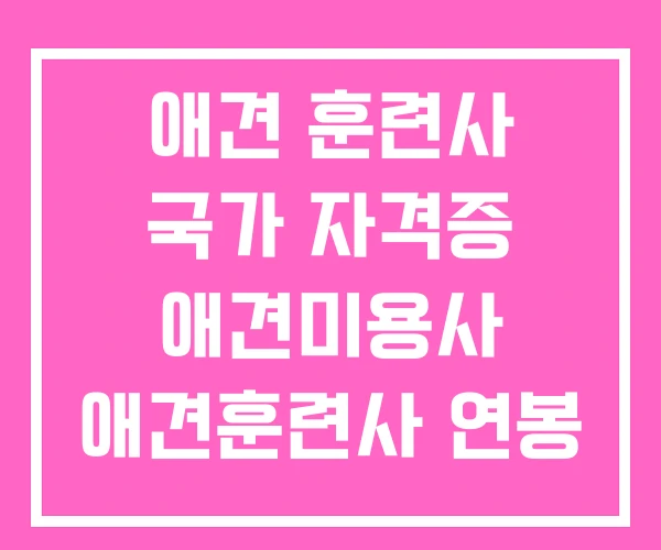 애견 훈련사 국가 자격증 애견미용사 애견훈련사 연봉 애견 훈련사 국가 자격증 애견미용사 애견훈련사 연봉