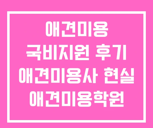 애견미용 국비지원 후기 애견미용사 현실 애견미용학원