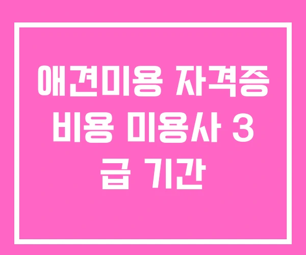 애견미용 자격증 비용 미용사 3 급 기간 애견미용 자격증 비용 미용사 3 급 기간