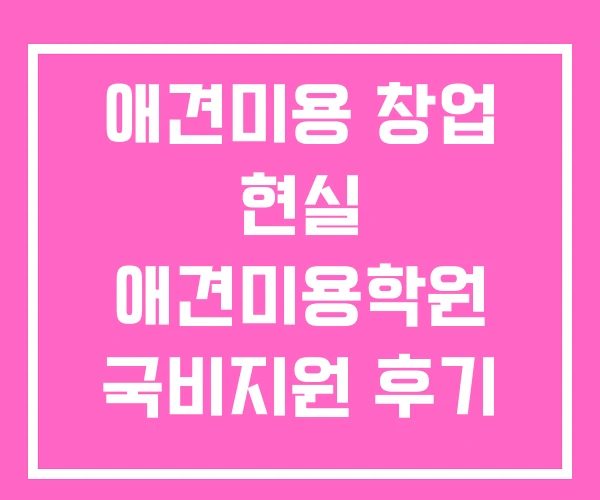 애견미용 창업 현실 애견미용학원 국비지원 후기