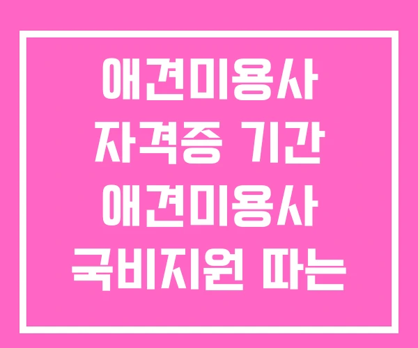 애견미용사 자격증 기간 애견미용사 국비지원 따는 법