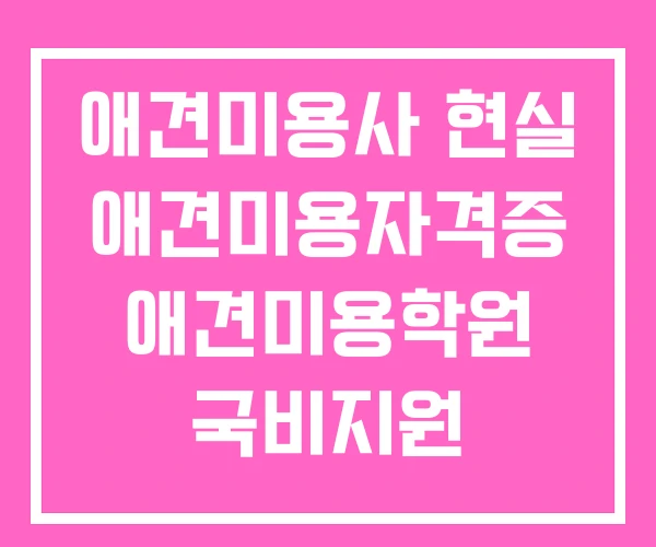 애견미용사 현실 애견미용자격증 애견미용학원 국비지원