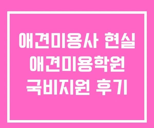애견미용사 현실 애견미용학원 국비지원 후기