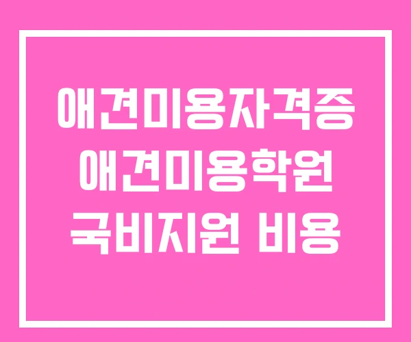 애견미용자격증 애견미용학원 국비지원 비용
