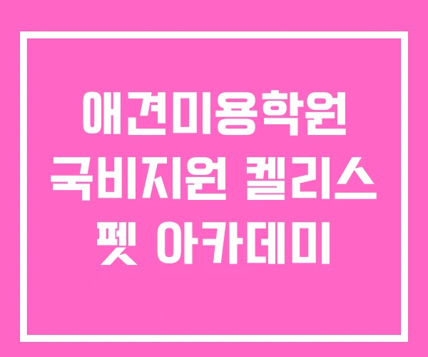 애견미용학원 국비지원 켈리스 펫 아카데미