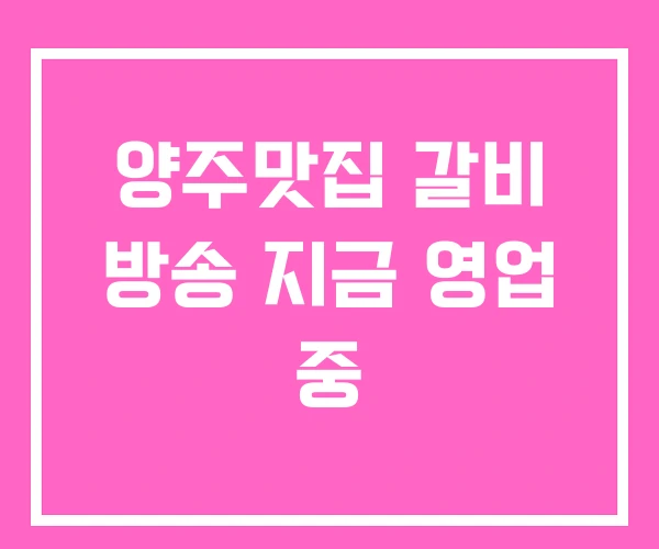 양주맛집 갈비 방송 지금 영업 중 양주맛집 갈비 방송 지금 영업 중
