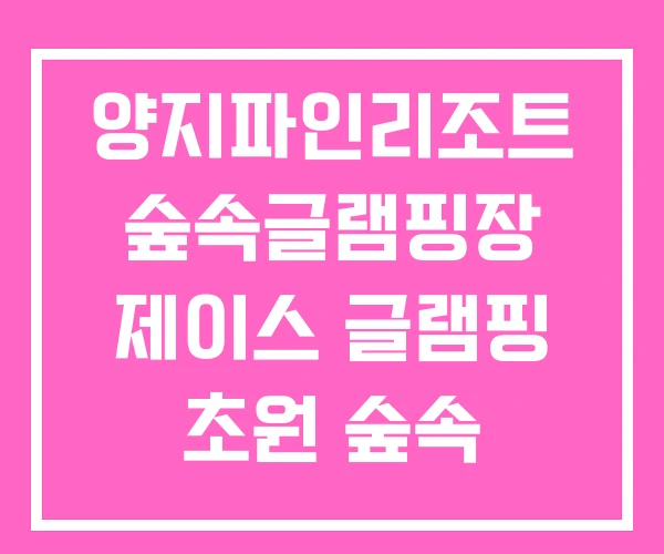 양지파인리조트 숲속글램핑장 제이스 글램핑 초원 숲속