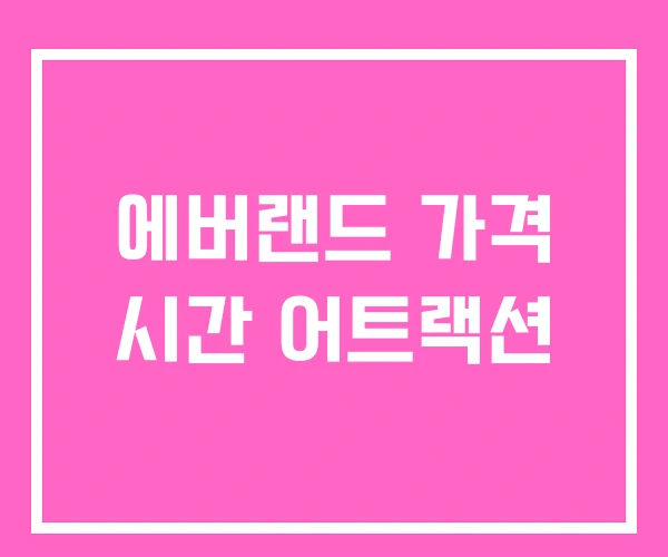 에버랜드 가격 시간 어트랙션