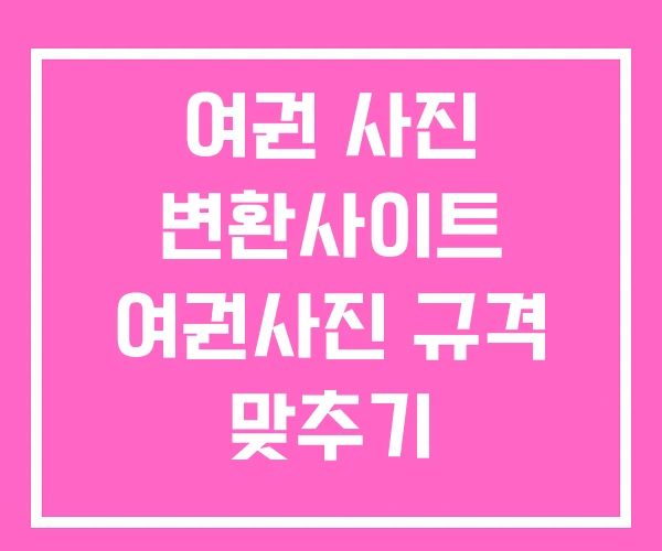 여권 사진 변환사이트 여권사진 규격 맞추기