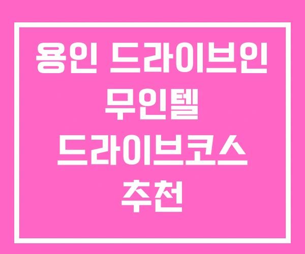 용인 드라이브인 무인텔 드라이브코스 추천 용인 드라이브인 무인텔 드라이브코스 추천