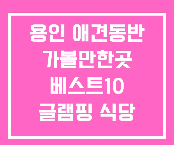 용인 애견동반 가볼만한곳 베스트10 글램핑 식당