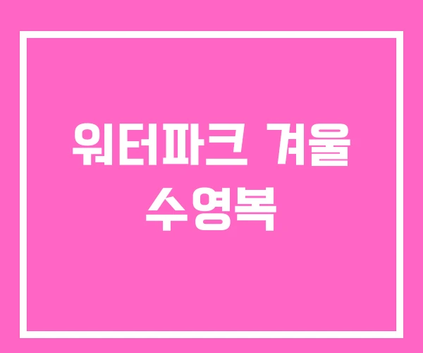 워터파크 겨울 수영복