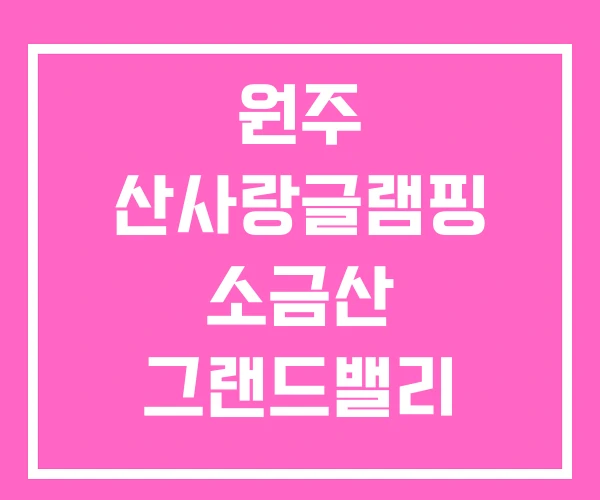 원주 산사랑글램핑 소금산 그랜드밸리 글램핑 원주 산사랑글램핑 소금산 그랜드밸리 글램핑