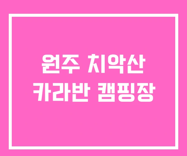 원주 치악산 카라반 캠핑장 원주 치악산 카라반 캠핑장
