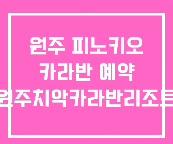 원주 피노키오 카라반 예약 원주치악카라반리조트