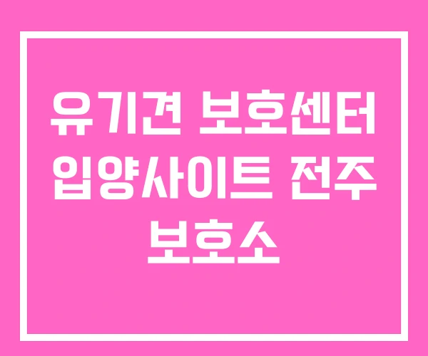 유기견 보호센터 입양사이트 전주 보호소 유기견 보호센터 입양사이트 전주 보호소