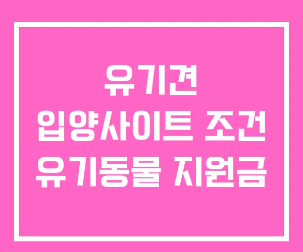 유기견 입양사이트 조건 유기동물 지원금 유기견 입양사이트 조건 유기동물 지원금