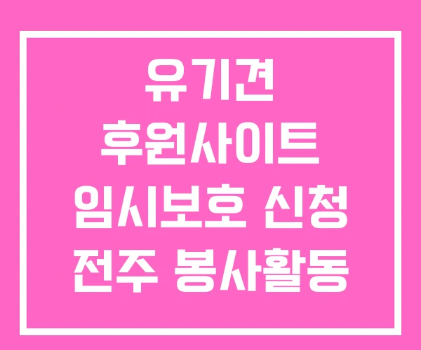 유기견 후원사이트 임시보호 신청 전주 봉사활동 유기견 후원사이트 임시보호 신청 전주 봉사활동