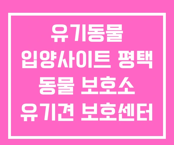 유기동물 입양사이트 평택 동물 보호소 유기견 보호센터