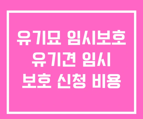 유기묘 임시보호 유기견 임시 보호 신청 비용 유기묘 임시보호 유기견 임시 보호 신청 비용