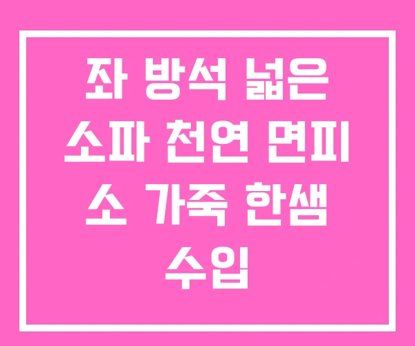 좌 방석 넓은 소파 천연 면피 소 가죽 한샘 수입