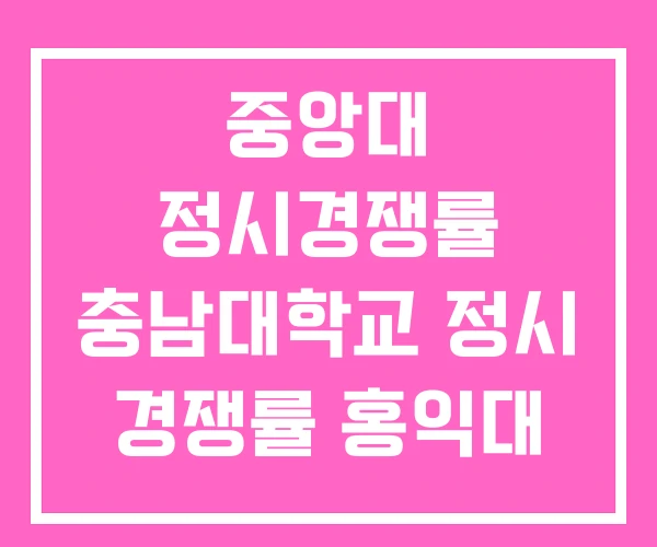 중앙대 정시경쟁률 충남대학교 정시 경쟁률 홍익대 중앙대 정시경쟁률 충남대학교 정시 경쟁률 홍익대