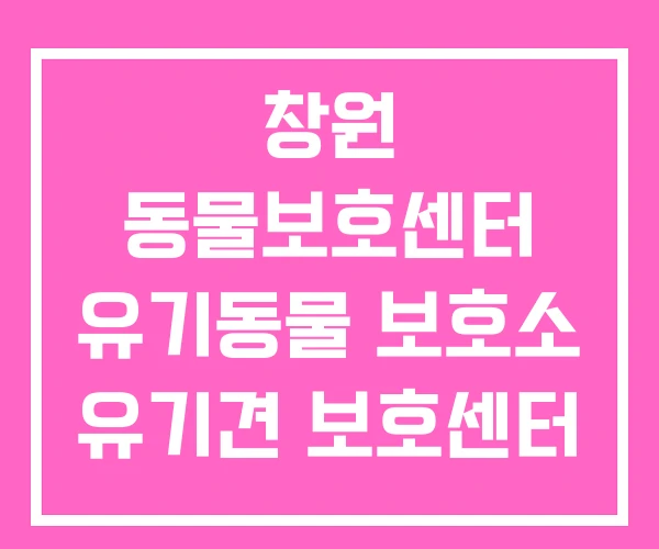 창원 동물보호센터 유기동물 보호소 유기견 보호센터