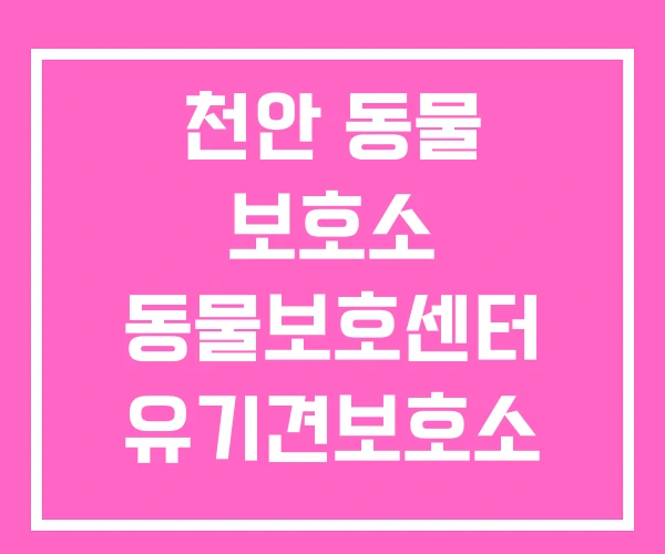 천안 동물 보호소 동물보호센터 유기견보호소