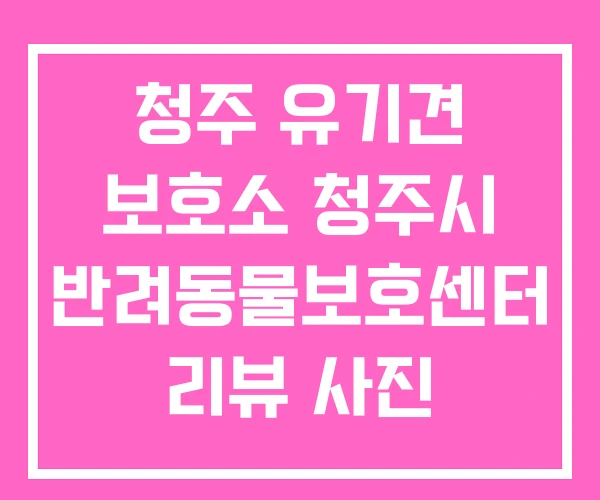 청주 유기견 보호소 청주시 반려동물보호센터 리뷰 사진