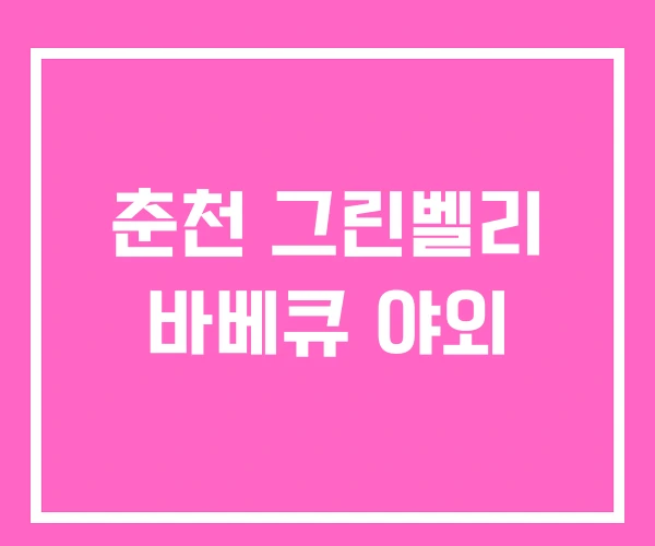 춘천 그린벨리 바베큐 야외