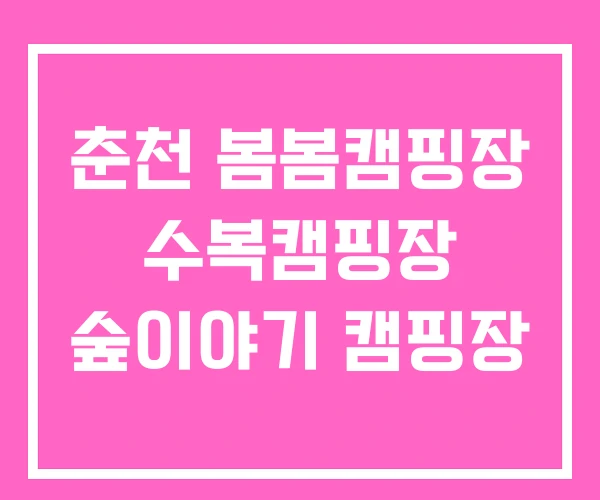 춘천 봄봄캠핑장 수복캠핑장 숲이야기 캠핑장