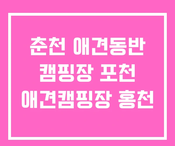 춘천 애견동반 캠핑장 포천 애견캠핑장 홍천