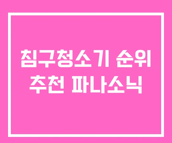 침구청소기 순위 추천 파나소닉