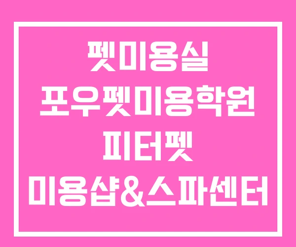 펫미용실 포우펫미용학원 피터펫 미용샵&스파센터