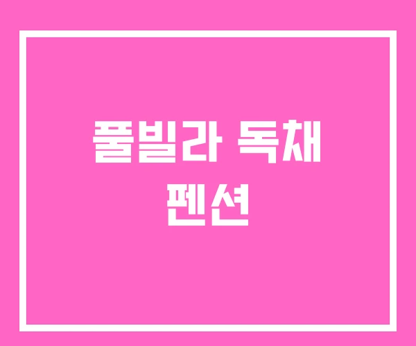 풀빌라 독채 펜션 풀빌라 독채 펜션