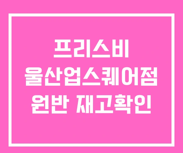 프리스비 울산업스퀘어점 원반 재고확인
