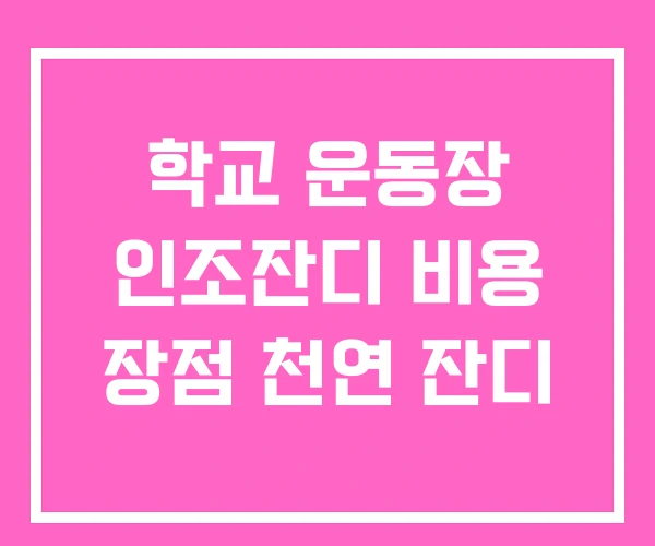 학교 운동장 인조잔디 비용 장점 천연 잔디 학교 운동장 인조잔디 비용 장점 천연 잔디